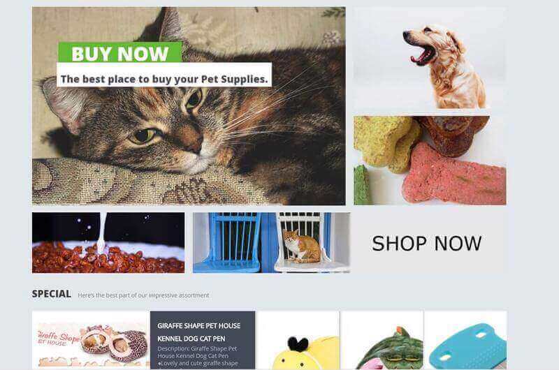 Attractive Pet Supplies E-Commerce Website