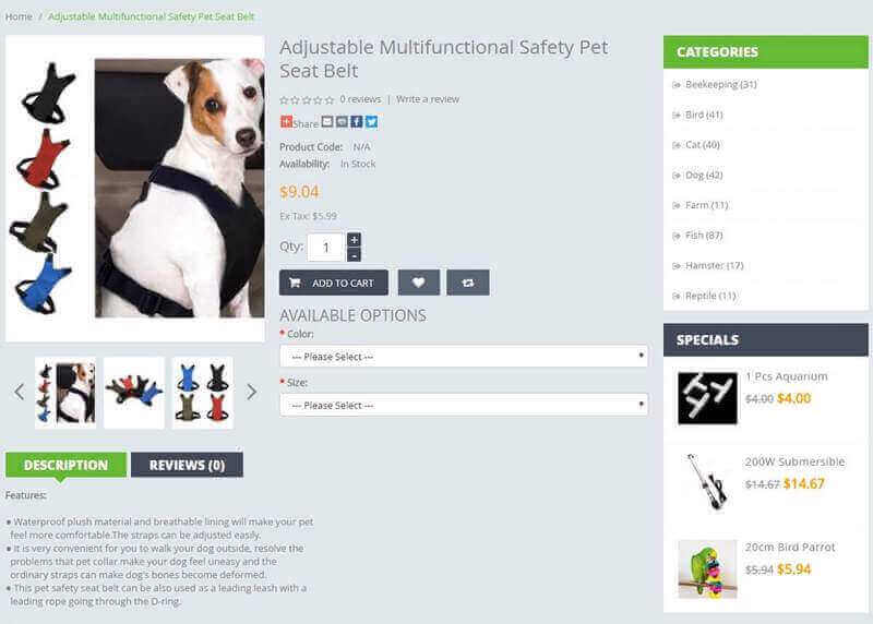 Attractive Pet Supplies E-Commerce Website