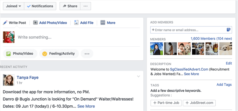 (已失效)Singapore Classified Facebook Group