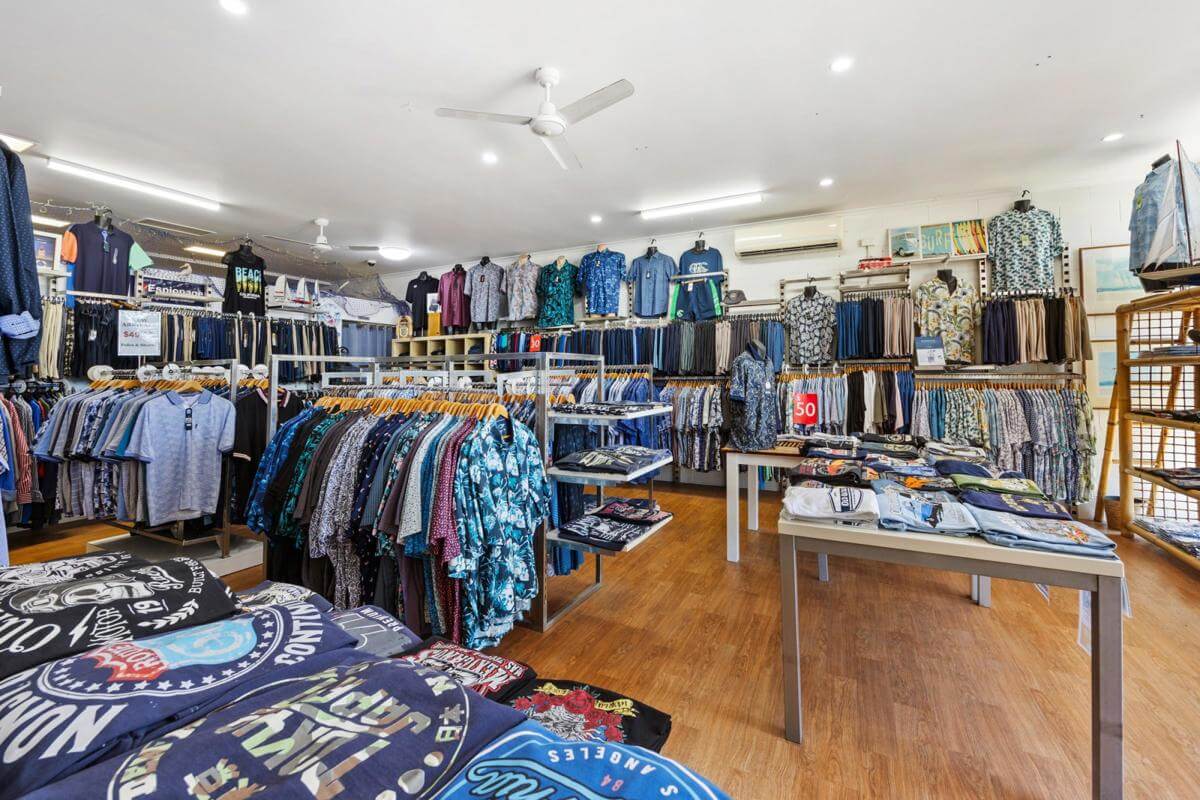 Men's Clothing Retail business near the Esplanade Hervey Bay. Specialist retail. Fraser Coast