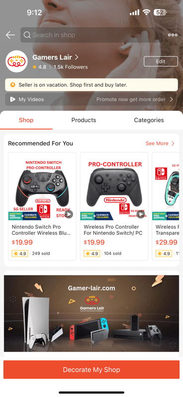 Ecom Business Selling Gaming