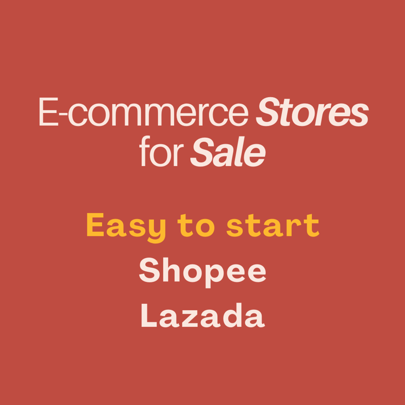 Online E-marketplace Stores For Sale (Shopee and Lazada) $5,000 for 2 stores