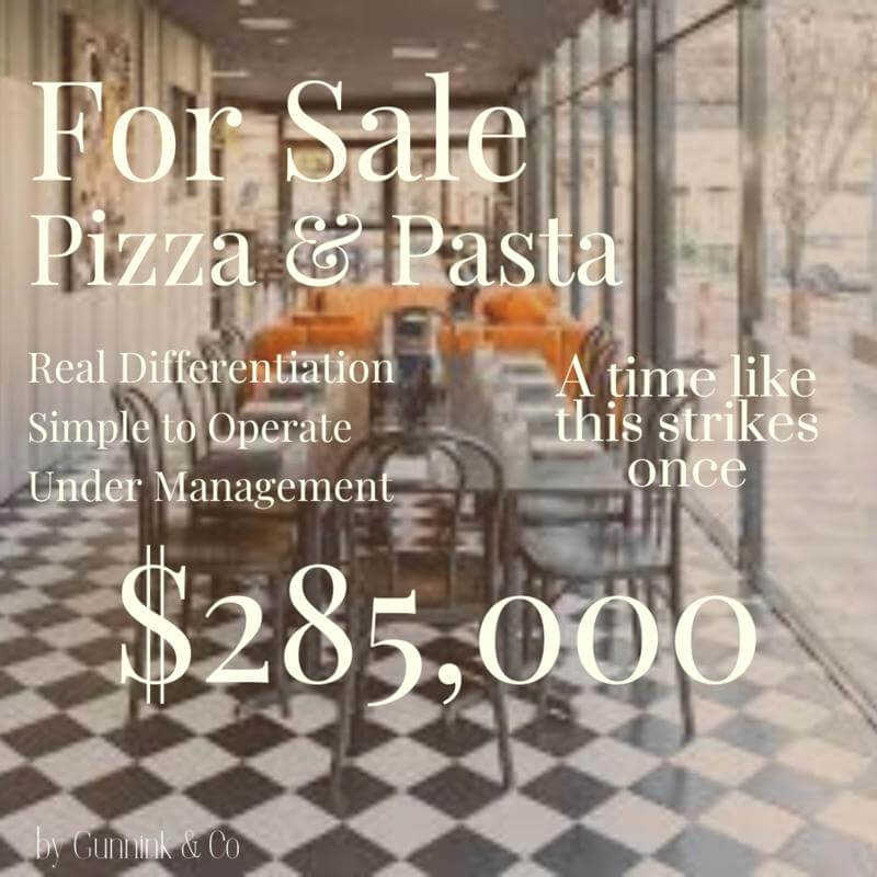 For Sale: Thriving Pizza & Pasta Restaurant  $285,000 + Stock