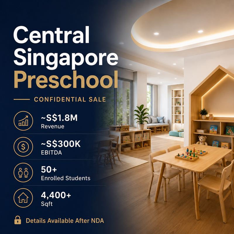 💰 Profitable Premium Preschool in Central Singapore | High Fees & Experienced Team