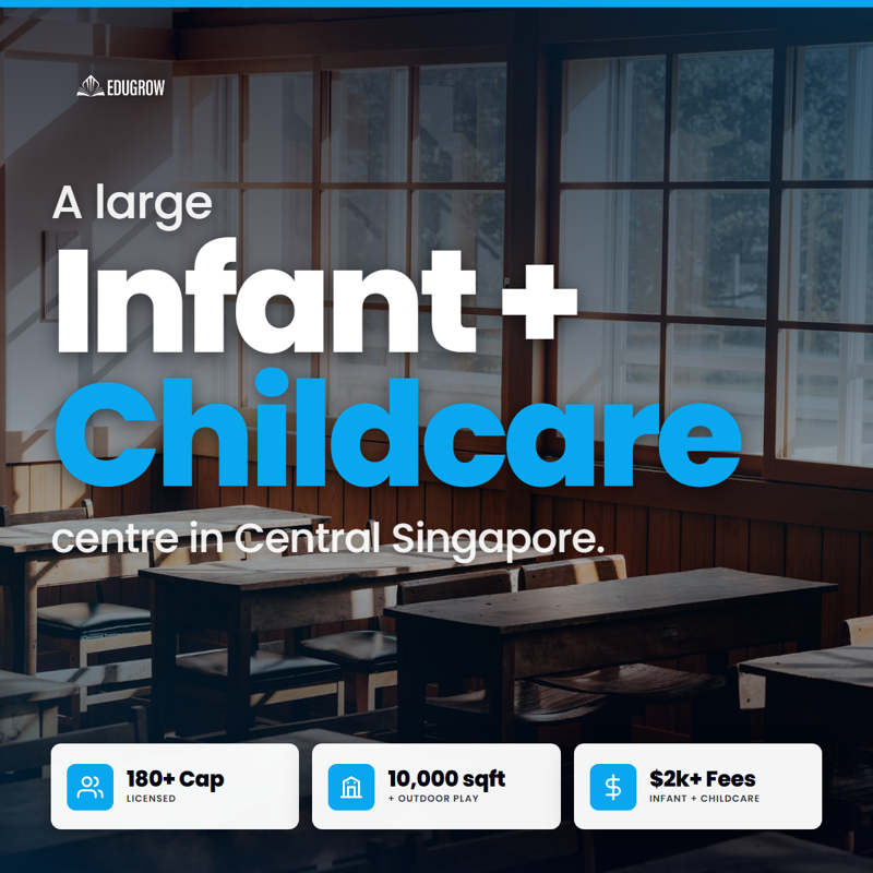 🏫 Large Central Singapore Childcare For Takeover | 180+ Capacity | Low Entry Price
