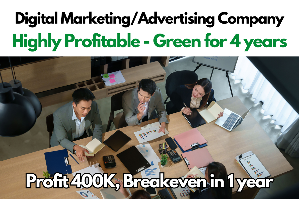 400K Profits (Breakeven 1 Year) Digital Marketing Agency