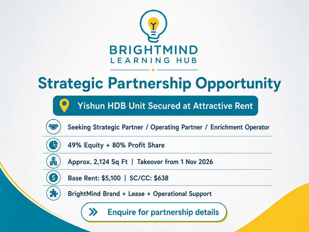 Operate Your Own Education Centre In Yishun | 49% Equity + 80% Profit Share | 3 Mins To MRT