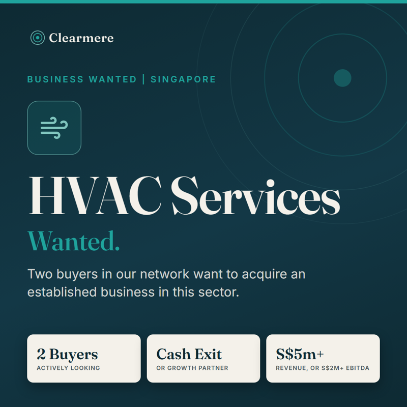Selling Your Hvac Company? Two Acquirers Looking In Singapore