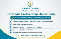 Operate Your Own Education Centre In Yishun | 49% Equity + 80% Profit Share | 3 Mins To MRT